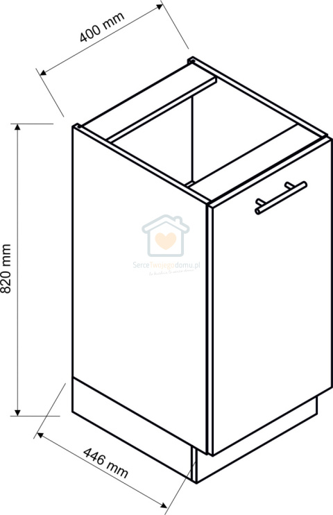 Biała szafka kuchenna jednodrzwiowa 40 cm VITA Biała szafka kuchenna jednodrzwiowa 40 cm VITA