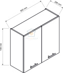 Biała szafka kuchenna wisząca 2-drzwiowa 80cm VITA