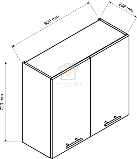 Biała szafka kuchenna wisząca 2-drzwiowa 80cm VITA Biała szafka kuchenna wisząca 2-drzwiowa 80cm VITA