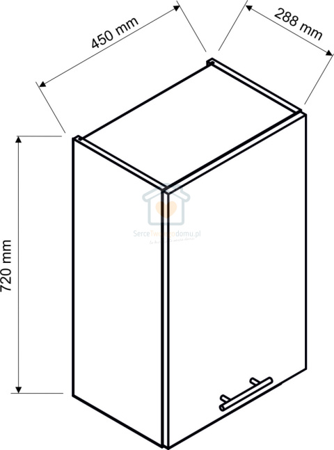 Biała szafka kuchenna wisząca górna 45 cm VITA Biała szafka kuchenna wisząca górna 45 cm VITA