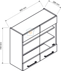 Biała szafka kuchenna wisząca witryna 80 cm VITA