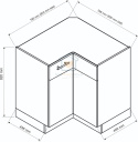 Szafka kuchenna dolna narożna 90x90 cm ELENA loft