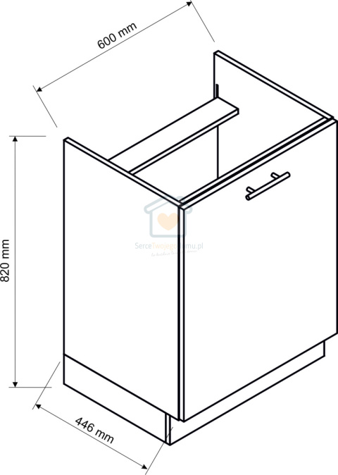 Szafka kuchenna dolna pod płytę 60 cm CLARA loft Szafka kuchenna dolna pod płytę 60 cm CLARA loft