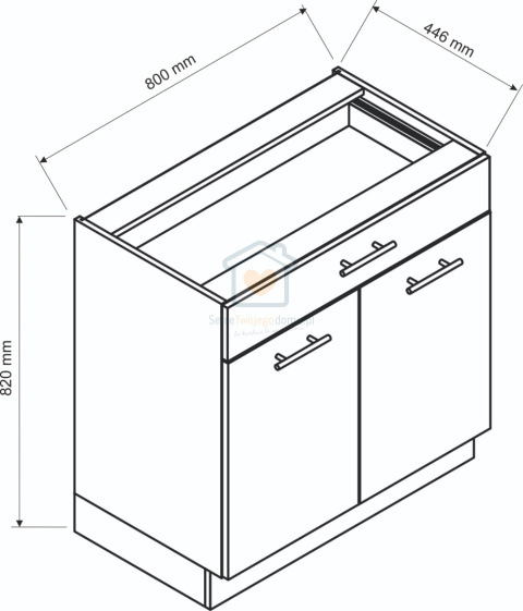 Szafka kuchenna dolna z szufladą 80 cm ELENA loft Szafka kuchenna dolna z szufladą 80 cm ELENA loft