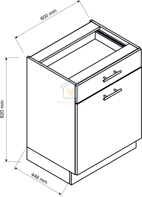 Szafka kuchenna dolna z szufladą i drzwiami 60 cm ELENA loft Szafka kuchenna dolna z szufladą i drzwiami 60 cm ELENA loft