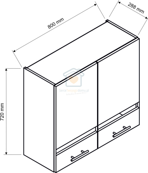 Szafka kuchenna wisząca dwudrzwiowa 80 cm CLARA Szafka kuchenna wisząca dwudrzwiowa 80 cm CLARA