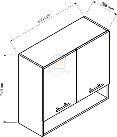 Szafka kuchenna wisząca z półką 80 cm ELENA loft Szafka kuchenna wisząca z półką 80 cm ELENA loft