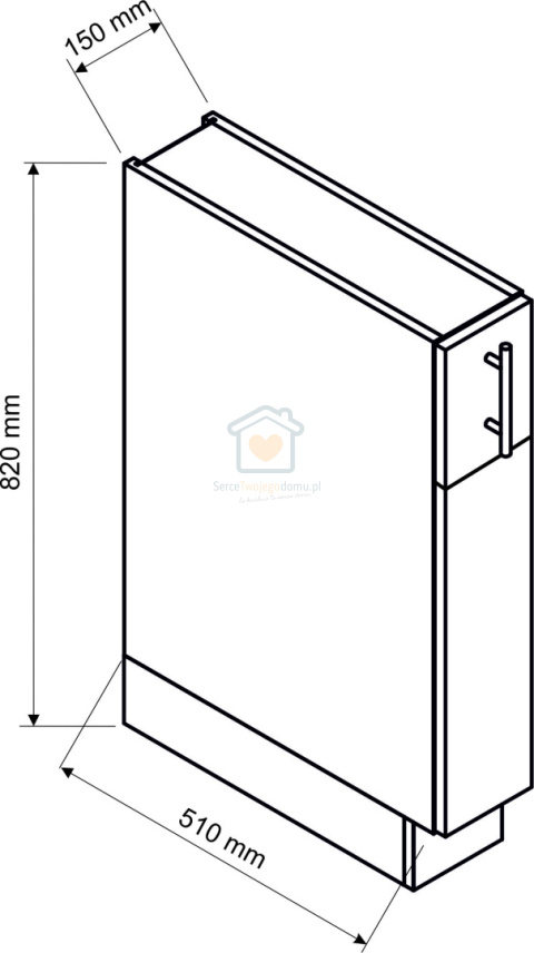 Szafka kuchenna z koszem cargo 15 cm ELENA loft Szafka kuchenna z koszem cargo 15 cm ELENA loft