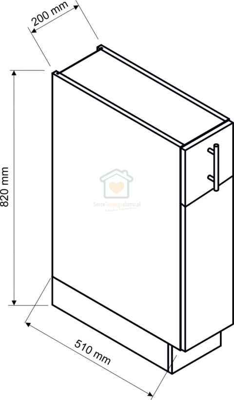 Szafka kuchenna z koszem cargo 20 cm ELENA loft Szafka kuchenna z koszem cargo 20 cm ELENA loft
