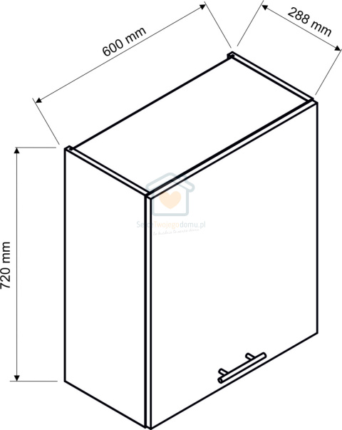 Czarna szafka kuchenna górna 1-drzwiowa 60 cm MINA Czarna szafka kuchenna górna 1-drzwiowa 60 cm MINA