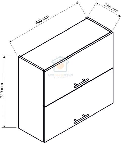 Czarna szafka kuchenna górna dwudrzwiowa 80cm MINA Czarna szafka kuchenna górna dwudrzwiowa 80cm MINA