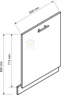 Czarny front do zabudowy zmywarki 60 cm MINA