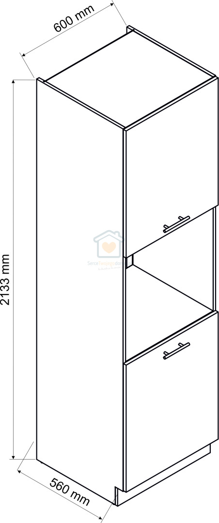 Czarny słupek do zabudowy piekarnika 60 cm MINA Czarny słupek do zabudowy piekarnika 60 cm MINA