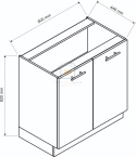 Szafka kuchenna dwudrzwiowa dolna 80 cm BRIT