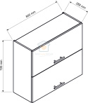 Szafka kuchenna górna dwudrzwiowa 80 cm beż SONJA
