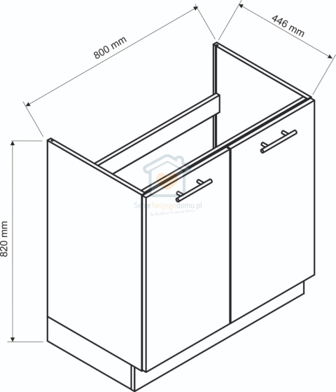 Szafka kuchenna stojąca pod zlewozmywak 80cm SONJA Szafka kuchenna stojąca pod zlewozmywak 80cm SONJA