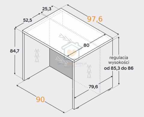 Wyspa kuchenna 90X80 cm Dąb Arlington KAM Wyspa kuchenna 90X80 cm Dąb Arlington KAM