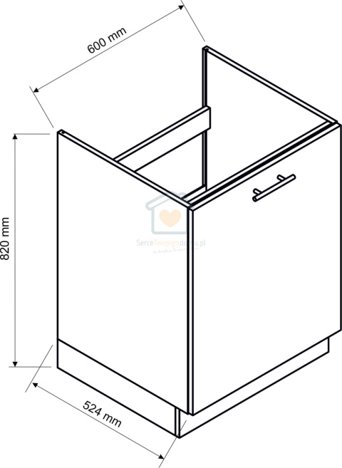 Biała szafka kuchenna 1-drzwiowa pod zlewozmywak 60 cm ADELE Biała szafka kuchenna 1-drzwiowa pod zlewozmywak 60 cm ADELE