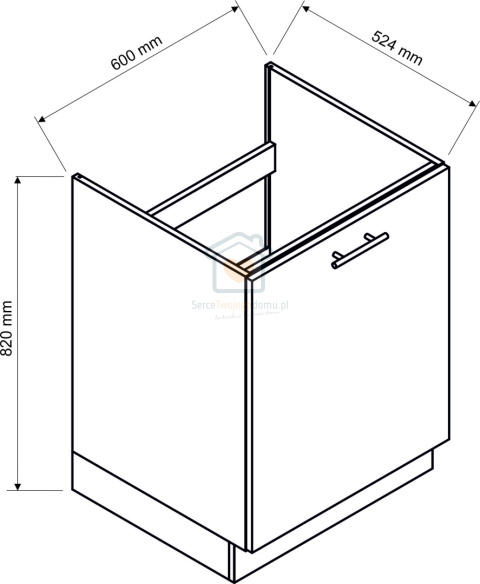 Biała szafka kuchenna pod zlewozmywak z szufladą 60 cm ADELE Biała szafka kuchenna pod zlewozmywak z szufladą 60 cm ADELE