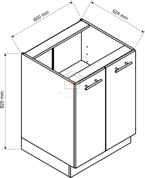 Biała szafka kuchenna 2-drzwiowa 60 cm ADELE Biała szafka kuchenna 2-drzwiowa 60 cm ADELE
