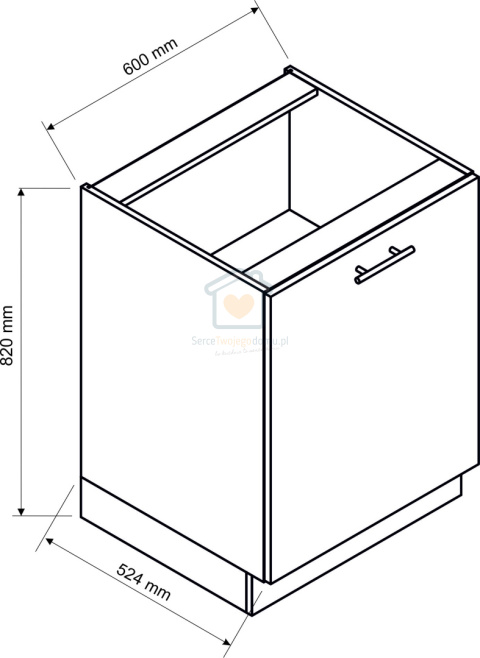Biała szafka kuchenna 1-drzwiowa 60 cm ADELE Biała szafka kuchenna 1-drzwiowa 60 cm ADELE