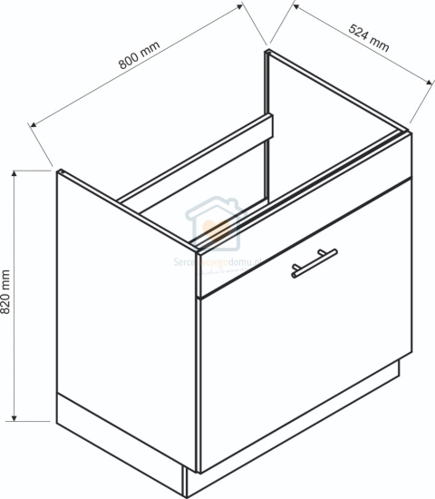 Biała szafka kuchenna pod zlewozmywak z szufladą 80 cm ADELE Biała szafka kuchenna pod zlewozmywak z szufladą 80 cm ADELE