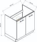 Biała szafka kuchenna pod zlewozmywak 80 cm ADELE