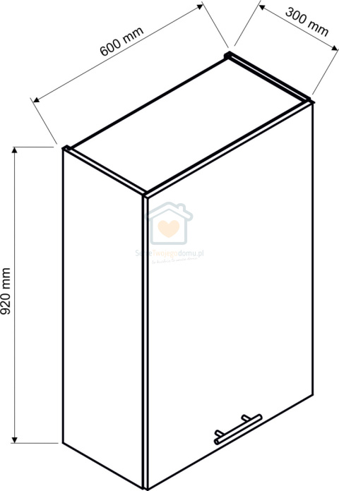 Biała wisząca szafka kuchenna 1-drzwiowa 60 cm ADELE Biała wisząca szafka kuchenna 1-drzwiowa 60 cm ADELE