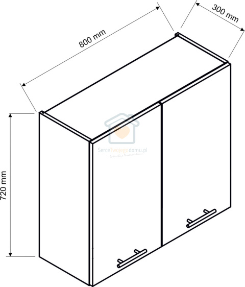Biała wisząca szafka kuchenna 2-drzwiowa 80 cm ADELE Biała wisząca szafka kuchenna 2-drzwiowa 80 cm ADELE