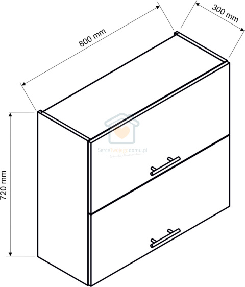 Biała wisząca szafka kuchenna 2-drzwiowa 80 cm ADELE Biała wisząca szafka kuchenna 2-drzwiowa 80 cm ADELE