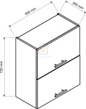 Biała wisząca szafka kuchenna 2-drzwiowa 60 cm ADELE