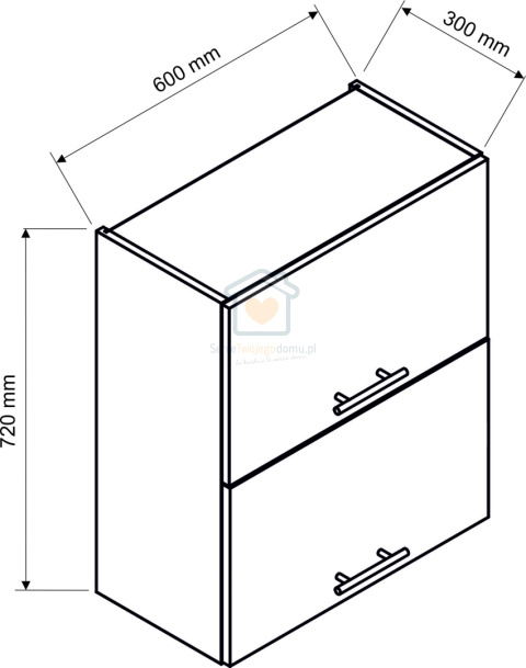 Biała wisząca szafka kuchenna 2-drzwiowa 60 cm ADELE Biała wisząca szafka kuchenna 2-drzwiowa 60 cm ADELE