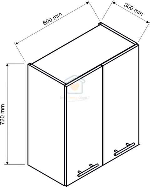 Biała wisząca szafka kuchenna 2-drzwiowa 60 cm ADELE Biała wisząca szafka kuchenna 2-drzwiowa 60 cm ADELE