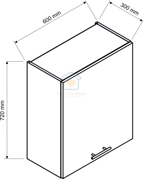 Biała wisząca szafka kuchenna 1-drzwiowa z ociekaczem 80 cm ADELE Biała wisząca szafka kuchenna 1-drzwiowa z ociekaczem 80 cm ADELE
