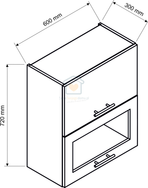 Biała wisząca witryna kuchenna 2-drzwiowa 60 cm ADELE Biała wisząca witryna kuchenna 2-drzwiowa 60 cm ADELE