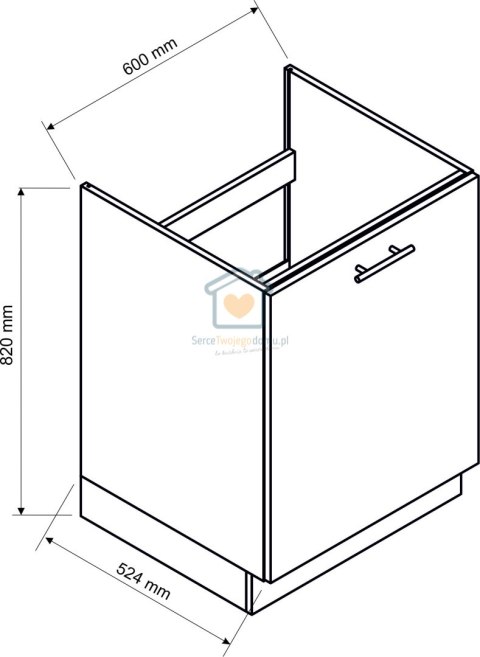 Granatowa szafka kuchenna 1-drzwiowa pod zlewozmywak 60 cm ADELE Granatowa szafka kuchenna 1-drzwiowa pod zlewozmywak 60 cm ADELE