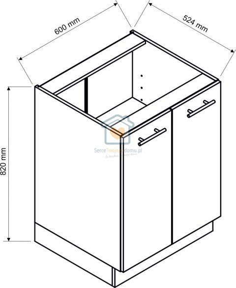 Beżowa szafka kuchenna 2-drzwiowa 60 cm ADELE Beżowa szafka kuchenna 2-drzwiowa 60 cm ADELE