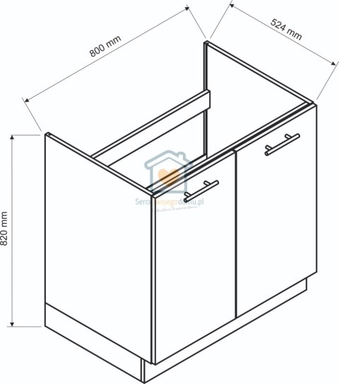 Granatowa szafka kuchenna pod zlewozmywak 80 cm ADELE Granatowa szafka kuchenna pod zlewozmywak 80 cm ADELE