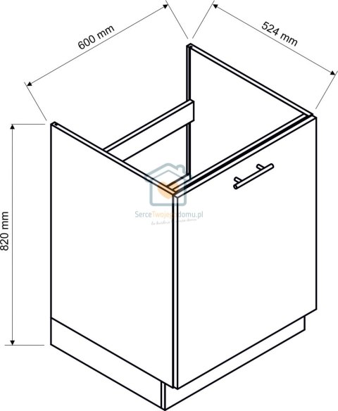 Granatowa szafka kuchenna pod zlewozmywak z szufladą 60 cm ADELE Granatowa szafka kuchenna pod zlewozmywak z szufladą 60 cm ADELE