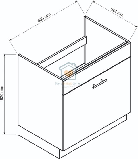 Granatowa szafka kuchenna pod zlewozmywak z szufladą 80 cm ADELE Granatowa szafka kuchenna pod zlewozmywak z szufladą 80 cm ADELE