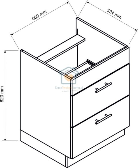 Granatowa szafka kuchenna z szufladami pod płytę 60 cm ADELE Granatowa szafka kuchenna z szufladami pod płytę 60 cm ADELE