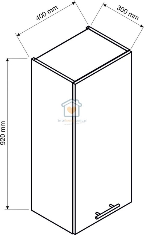Granatowa wisząca szafka kuchenna 1-drzwiowa 40 cm ADELE Granatowa wisząca szafka kuchenna 1-drzwiowa 40 cm ADELE