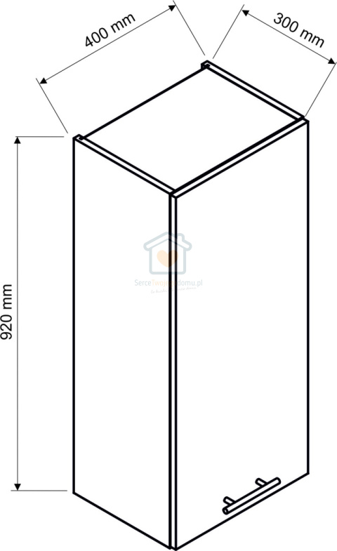 Biała wisząca szafka kuchenna 1-drzwiowa 40 cm ADELE Biała wisząca szafka kuchenna 1-drzwiowa 40 cm ADELE
