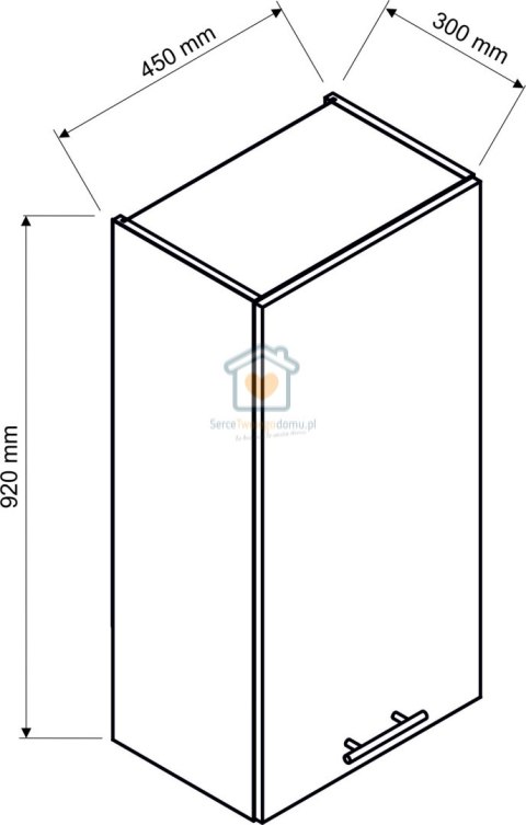 Granatowa wisząca szafka kuchenna 1-drzwiowa 45 cm ADELE Granatowa wisząca szafka kuchenna 1-drzwiowa 45 cm ADELE