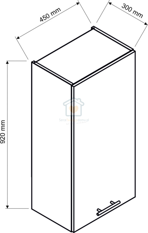 Biała wisząca szafka kuchenna 1-drzwiowa 45 cm ADELE Biała wisząca szafka kuchenna 1-drzwiowa 45 cm ADELE
