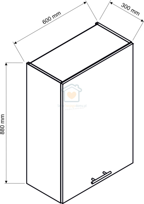 Biała wisząca szafka kuchenna z okapem 60 cm ADELE Biała wisząca szafka kuchenna z okapem 60 cm ADELE
