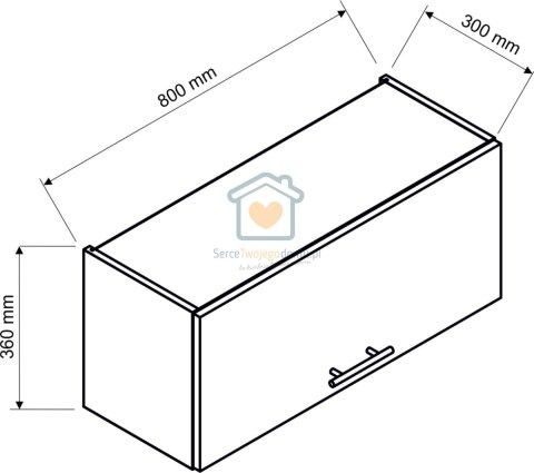 Granatowa wisząca szafka kuchenna nadstawka 80 cm ADELE Granatowa wisząca szafka kuchenna nadstawka 80 cm ADELE