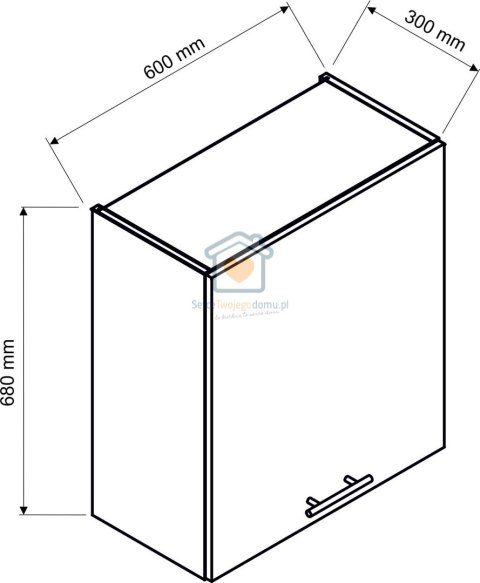 Granatowa wisząca szafka kuchenna z okapem 60 cm ADELE Granatowa wisząca szafka kuchenna z okapem 60 cm ADELE