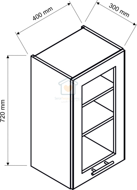 Biała wisząca witryna kuchenna 1-drzwiowa 40 cm ADELE Biała wisząca witryna kuchenna 1-drzwiowa 40 cm ADELE