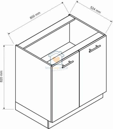 Szara szafka kuchenna 2-drzwiowa 80 cm ADELE Szara szafka kuchenna 2-drzwiowa 80 cm ADELE